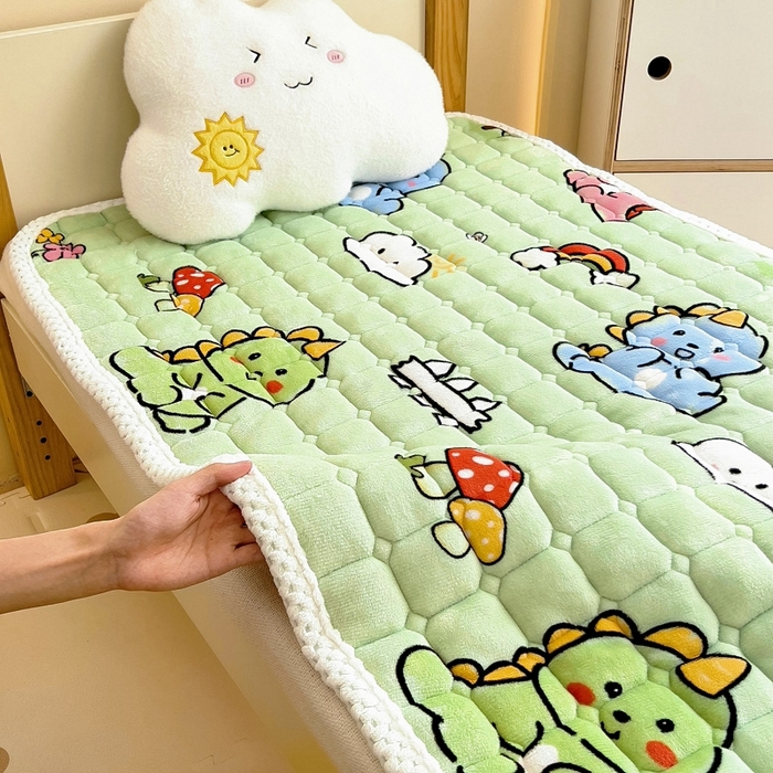 91家纺网 家纺一手货源 找家纺 梵赫家纺2024新款牛奶绒床护垫床垫幼儿园床垫儿童床垫可水洗 垫套-恐龙集结