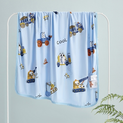 丝涟家居 2025新款婴儿裸睡级凉感针织毯幼儿园夏被儿童夏被毯子 小挖机