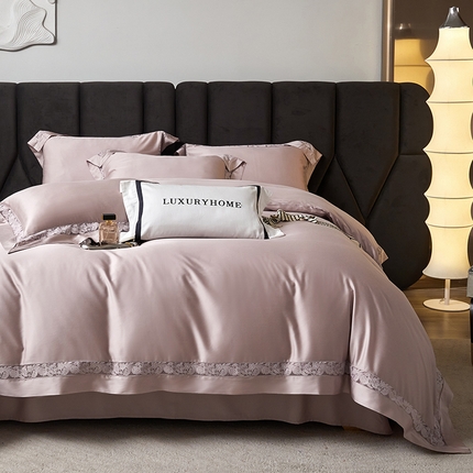 91家纺网 家纺一手货源 找家纺 淼铭家纺 2025新款 春夏新款天丝棉四件套（A类） 繁花-紫