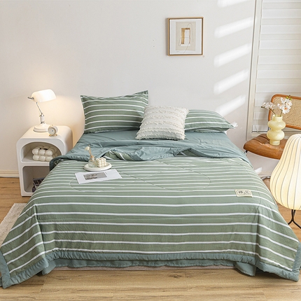 91家纺网 家纺一手货源 找家纺 （总）小鱼儿家纺 2025新款A类母婴级高克重色织水洗棉100%新疆棉花被夏被空调被夏凉被纯手工包边被子被芯可机洗