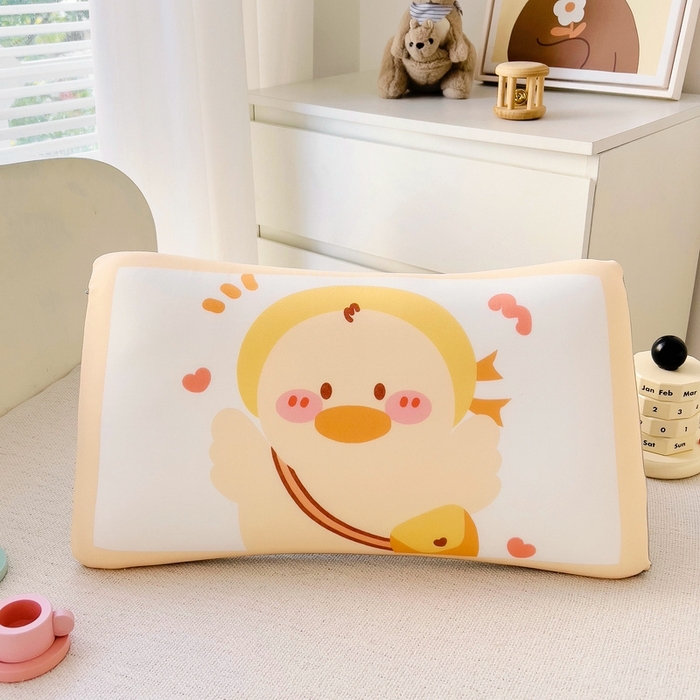 91家纺网 家纺一手货源 找家纺 2025新款卡通凉感丝亲肤枕 你好鸭50*30*4 