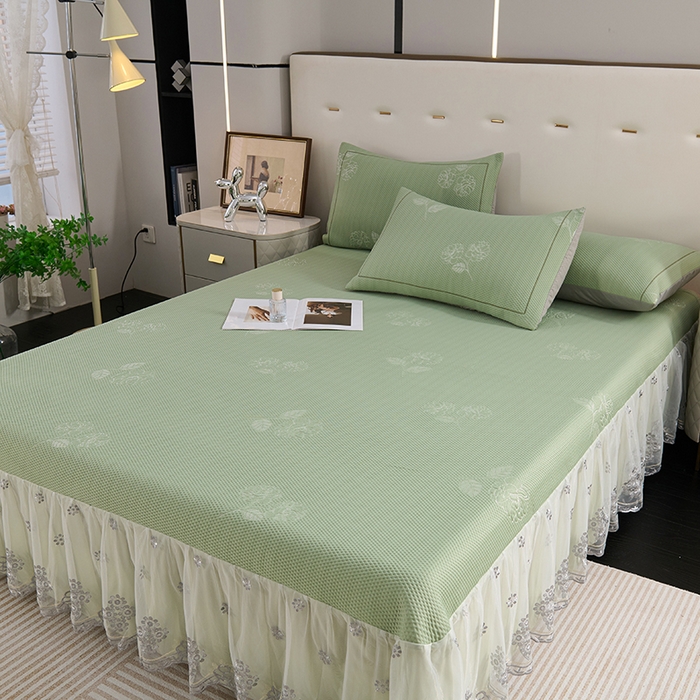 91家纺网 家纺一手货源 找家纺 （总）席之家 2025新款3D冰感蕾丝床裙豆豆席