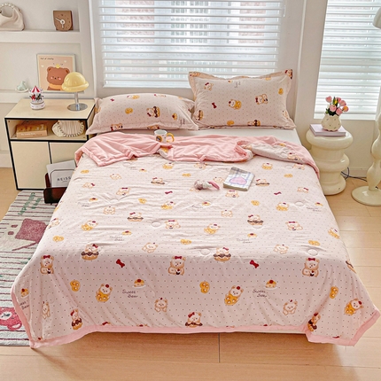 91家纺网 家纺一手货源 找家纺 （总）富艺隆 2025新款水洗棉双层纱夏被