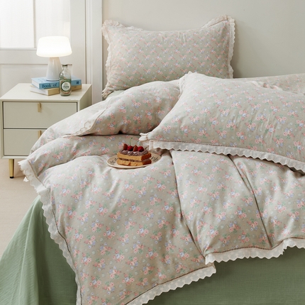 91家纺网 家纺一手货源 找家纺 （总）黛馨 2025新款全棉纯棉镂空蕾丝边四件套