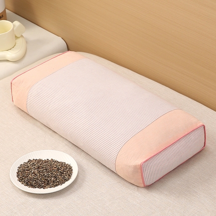 91家纺网 家纺一手货源 找家纺 （总）梦叶草 2025新款全棉纯棉色织水洗棉简约条纹宫廷荞麦枕