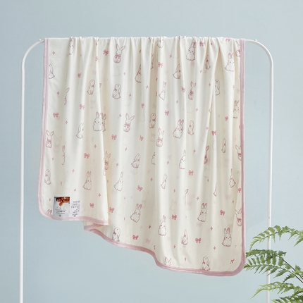 丝涟家居 2025新款婴儿裸睡级凉感针织毯幼儿园夏被儿童夏被毯子 乖乖兔