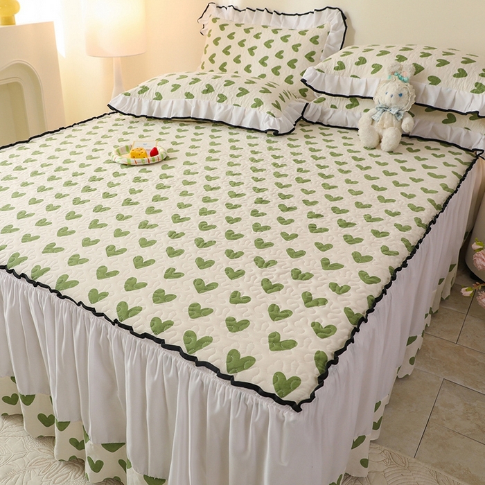 91家纺网 家纺一手货源 找家纺 金盛皇朝 2025新款加厚亲肤床裙夹棉单件三件套四件套心许