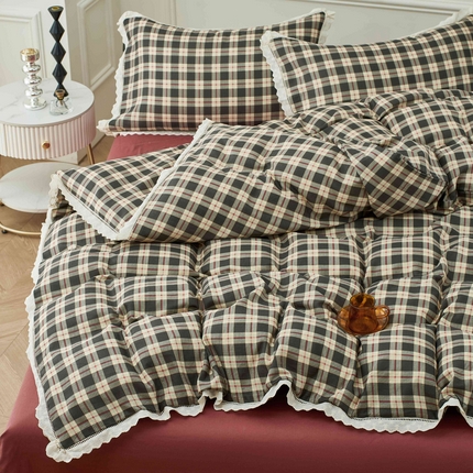 91家纺网 家纺一手货源 找家纺 （总）黛馨 2025新款全棉纯棉镂空蕾丝边四件套