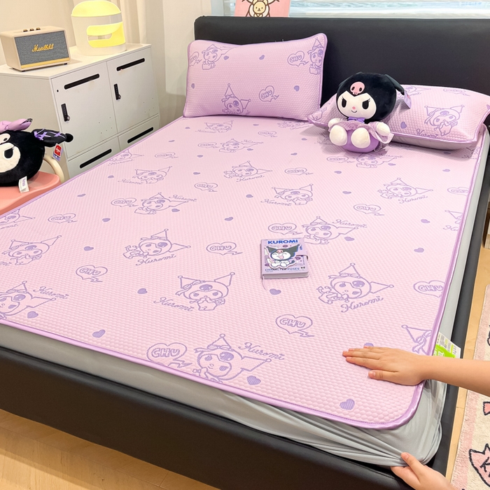 91家纺网 家纺一手货源 找家纺 （总）八零年代 2025新款三丽鸥正版授权A类提花冰豆豆凉席平铺款床笠款系列