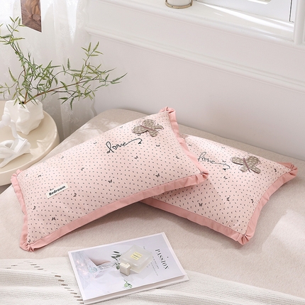 91家纺网 家纺一手货源 找家纺 （总）梦叶草 2025新款全棉纯棉双层纱蝶舞荞麦枕