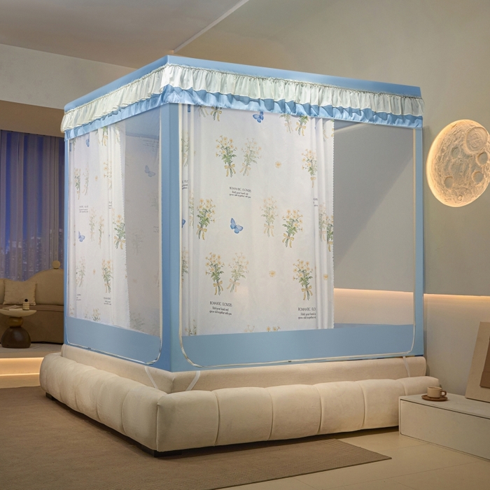 91家纺网 家纺一手货源 找家纺 （总）冉美家纺  2025新款U型遮光方顶坐床蚊帐