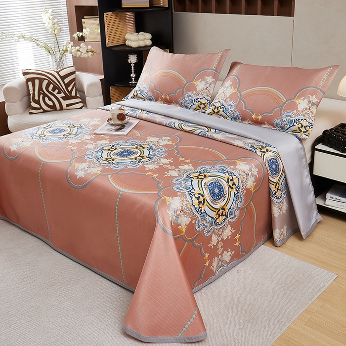 91家纺网 家纺一手货源 找家纺 （总）星窝家纺 2025新款直播电商优选可机洗斜纹提花冰丝凉席三件套