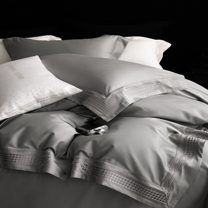 91家纺网 家纺一手货源 找家纺 馨蕊家居 2025春夏新品100s高奢典藏简约全棉系列 棉凯伦-高级灰