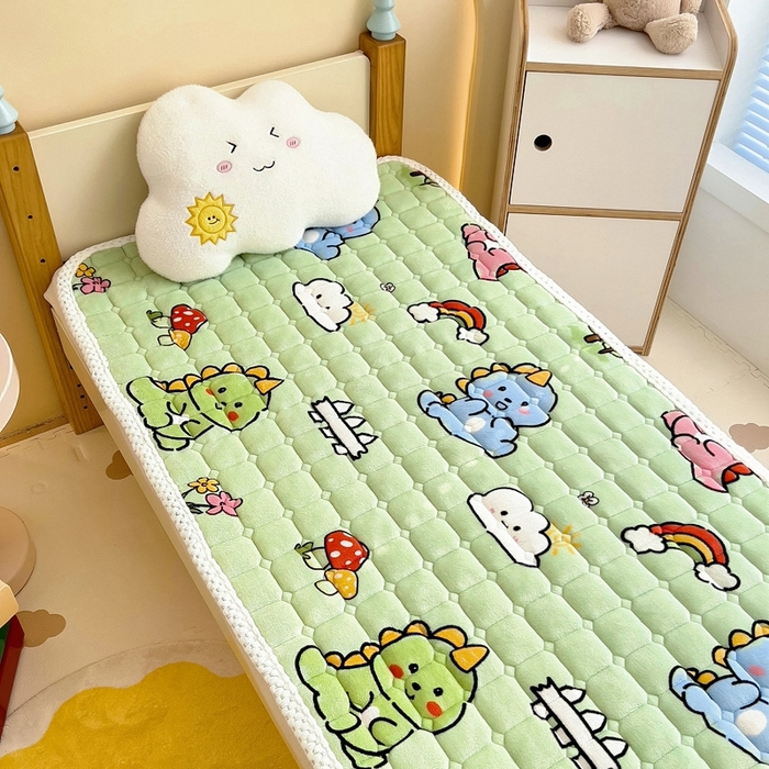 91家纺网 家纺一手货源 找家纺 梵赫家纺2024新款牛奶绒床护垫床垫幼儿园床垫儿童床垫可水洗 垫套-恐龙集结