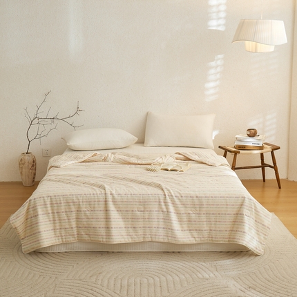 91家纺网 家纺一手货源 找家纺 （总）八方汇（一户被芯生活馆） 八方汇（一户被芯生活馆） 2025春夏新品赛瑞娜A类全棉60支有氧双层纱复古夏被夏凉被被子空调被子被芯