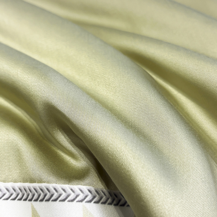 91家纺网 家纺一手货源 找家纺 露梦家纺 2025新款A类水洗真丝数码边莫兰迪系列夏被子被芯 莫兰迪-香草绿