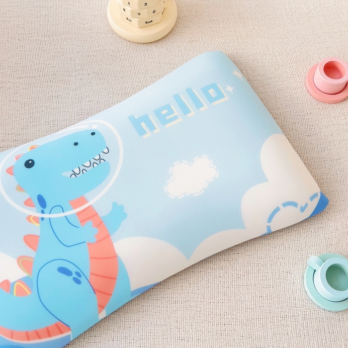 91家纺网 家纺一手货源 找家纺 2025新款卡通凉感丝亲肤枕 太空恐龙50*30*4 