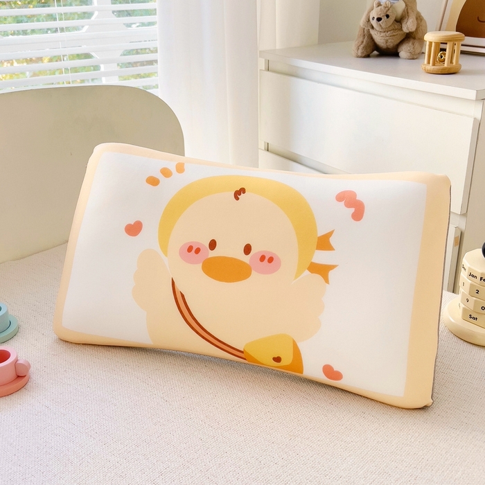 91家纺网 家纺一手货源 找家纺 2025新款卡通凉感丝亲肤枕 你好鸭50*30*4 