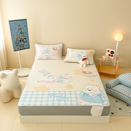 慕尚家纺 2025新款凉感卡通工艺席床笠-圆满