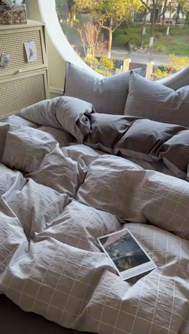 91家纺网 家纺一手货源 找家纺 田野 2025新款全棉水洗棉提花锦绣系列四件套 锦绣-灰