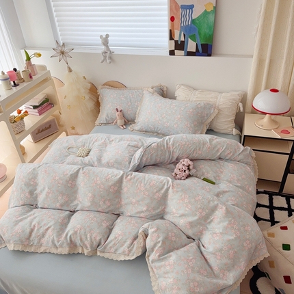 于果 2025新款全棉双层纱花边款 莉莉周