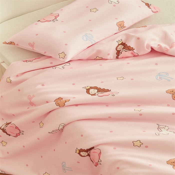 91家纺网 家纺一手货源 找家纺 艾佳宝贝 2025A类儿童全棉多功能单被套可拆式夏被四季被子 甜甜小公主