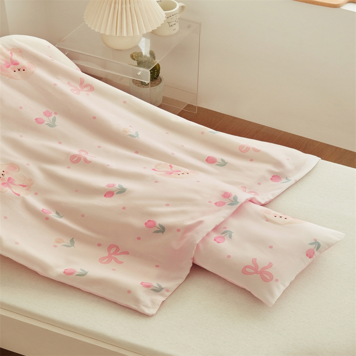 91家纺网 家纺一手货源 找家纺 艾佳宝贝 2025A类儿童全棉多功能单被套可拆式夏被四季被子 小香兔