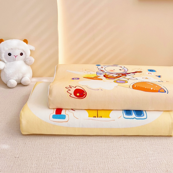 91家纺网 家纺一手货源 找家纺 梵赫 2025新款全棉A类儿童针织棉记忆枕（可拆卸） 星际熊 单枕套