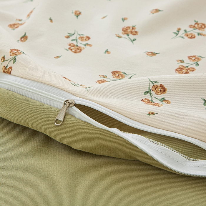 91家纺网 家纺一手货源 找家纺 蕾诺家纺 2025新款直播新款A类有氧提花云纱棉圆角吊边工艺四件套学生三件套 绿茵