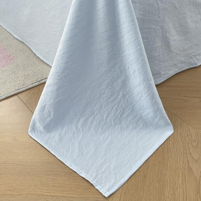 91家纺网 家纺一手货源 找家纺 ab家纺2025新款全棉水洗棉绣花四件套-夏莉儿 夏莉儿-天空蓝