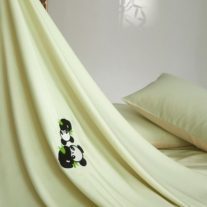 91家纺网 家纺一手货源 找家纺 金奇达家纺 2025新款竹玉清丝四件套-墨隐竹笙【标准号全网控价（折后券后）不低于228元】 墨隐竹笙-绿