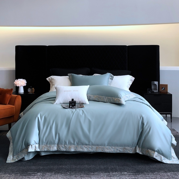 91家纺网 家纺一手货源 找家纺 （总）馨蕊家居 2025新款100s高奢典藏简约全棉系列四件套-棉水漾