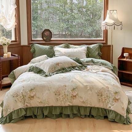 91家纺网 家纺一手货源 找家纺 （总）2025新款全棉数码印花双层纱床盖系列