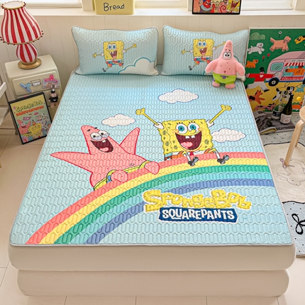 金爱家 2025新款海绵宝宝乳胶凉席床席款凉席席子 床席款-彩虹海绵宝宝