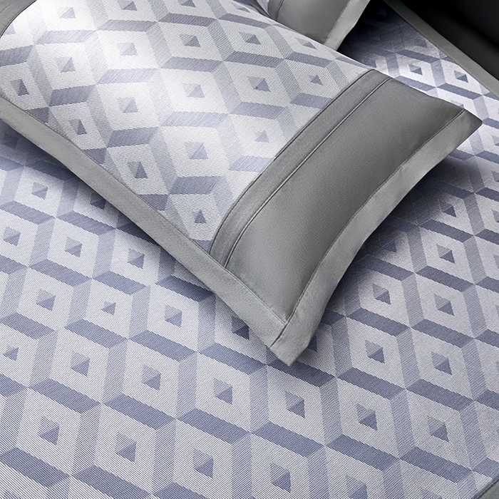 91家纺网 家纺一手货源 找家纺 全季家居 2025新款5A抗菌3D立体冰柔凉感冰丝席 格调-天蓝 床席款