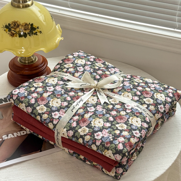 91家纺网 家纺一手货源 找家纺 塔塔家居  2025新款全棉纯棉双层纱被套单品单被套被套单件 如愿芳华