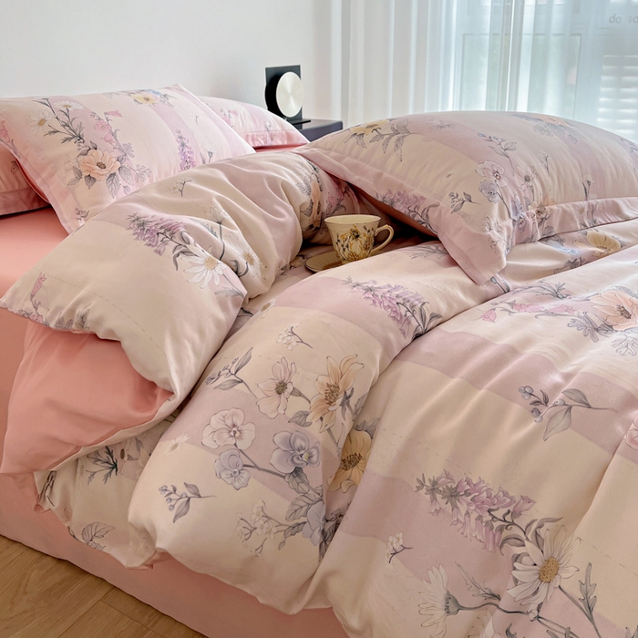 91家纺网 家纺一手货源 找家纺 棉生活家纺 2025新款天丝莱赛尔印花四件套 雅梦