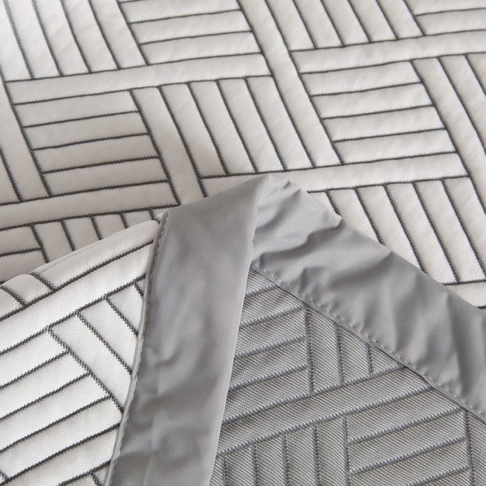 91家纺网 家纺一手货源 找家纺 2025新款韩国外贸爆款加厚PE中分子凉感豆豆软席 时空灰-床席款