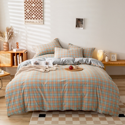 91家纺网 家纺一手货源 找家纺 （总）九沐良品  2025新款A类色织水洗棉单被套