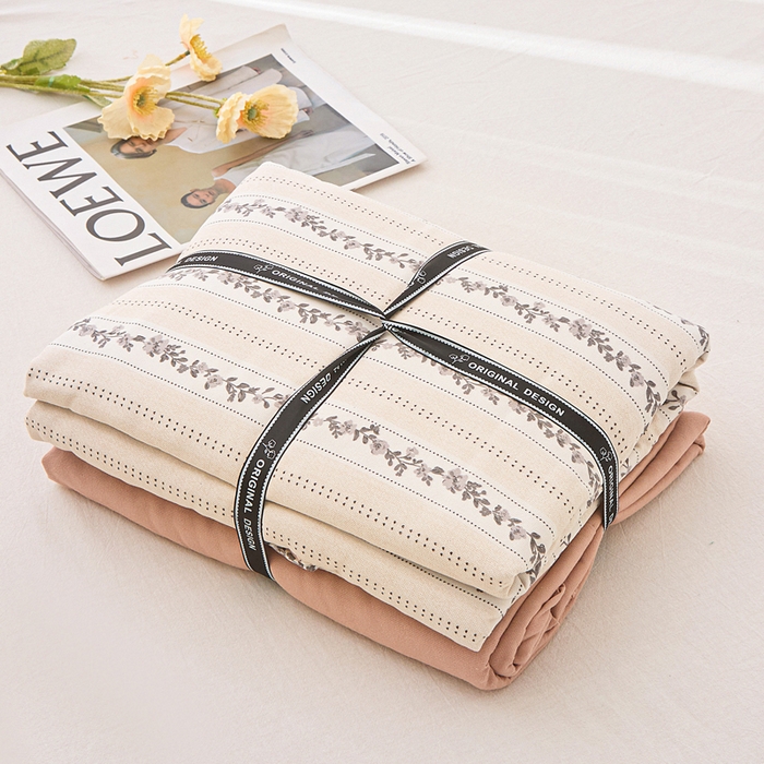 91家纺网 家纺一手货源 找家纺 蕾诺家纺 2025新款直播新款A类有氧提花云纱棉圆角吊边工艺四件套学生三件套 摩卡