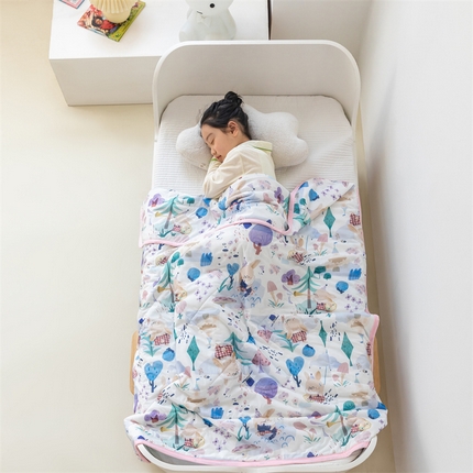 艾佳宝贝 2025春夏新款A类凉感丝儿童糖果抗菌夏被 兔兔梦游仙境