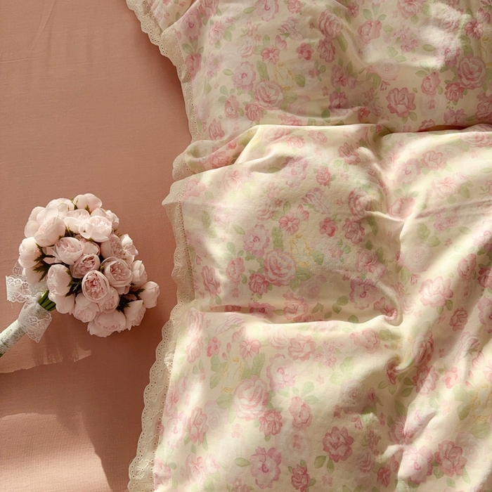 91家纺网 家纺一手货源 找家纺 于果 2025新款全棉双层纱花边款 欧若拉