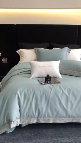 91家纺网 家纺一手货源 找家纺 （总）馨蕊家居 2025新款100s高奢典藏简约全棉系列四件套-棉水漾