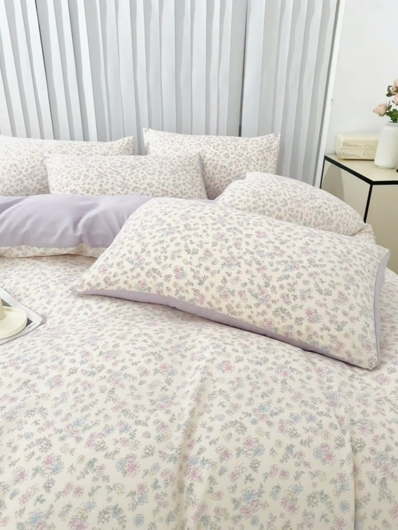 91家纺网 家纺一手货源 找家纺 蕾诺家纺 2025新款直播新款A类有氧提花云纱棉圆角吊边工艺四件套学生三件套 莱茵