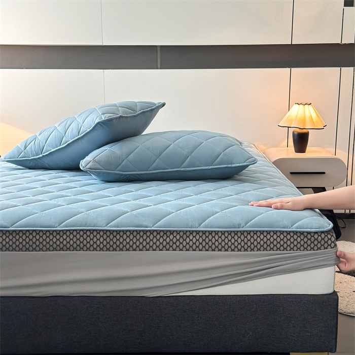 91家纺网 家纺一手货源 找家纺 优眠坊 2025新款全棉夹棉枕套-格调 格调-雾霾蓝