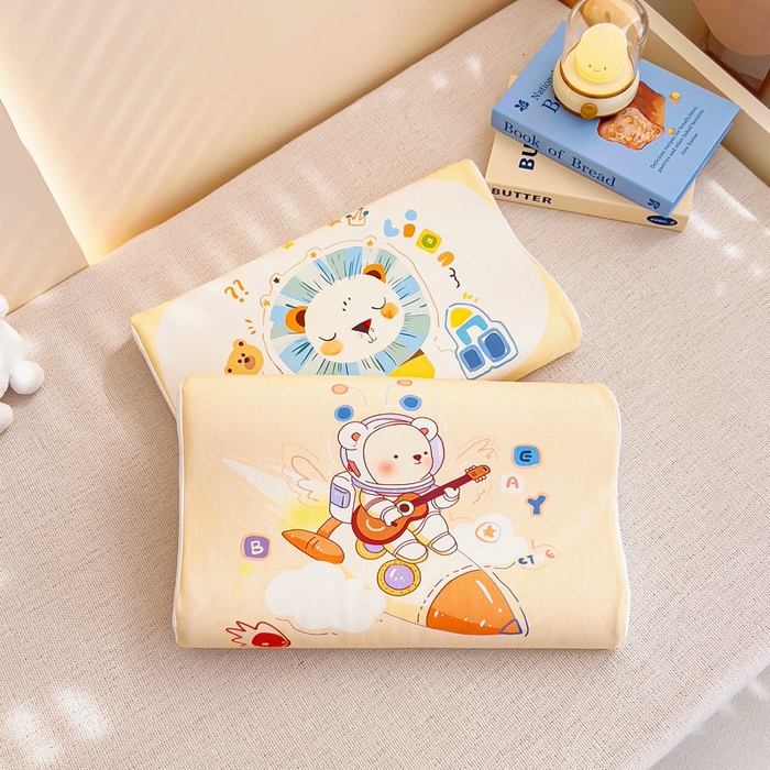 91家纺网 家纺一手货源 找家纺 梵赫 2025新款全棉A类儿童针织棉记忆枕（可拆卸） 星际熊 单枕套