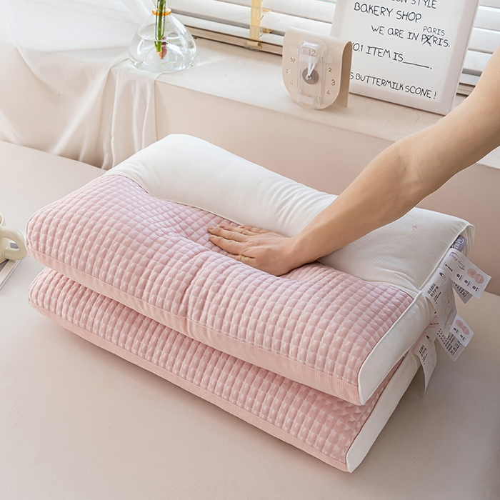 91家纺网 家纺一手货源 找家纺 大熊枕芯 2025新款安颈1号冰豆豆枕芯 安颈1号-粉