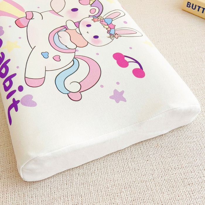 91家纺网 家纺一手货源 找家纺 梵赫 2025新款全棉A类儿童针织棉记忆枕（可拆卸） 独角马 30*50  含芯