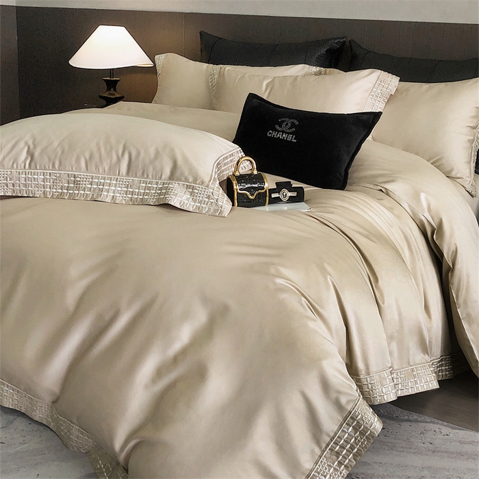 91家纺网 家纺一手货源 找家纺 保罗圣迪奥 2025新款简约款全棉长绒棉四件套—星阑 星阑-香槟金