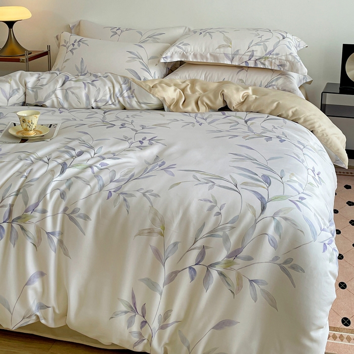 91家纺网 家纺一手货源 找家纺 棉生活家纺 2025新款天丝莱赛尔印花四件套 春晓雨梦